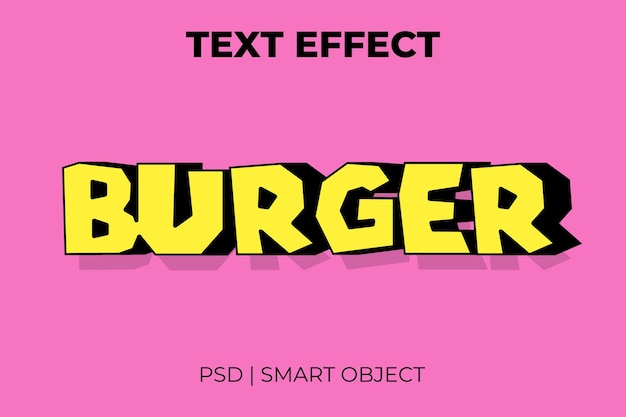 Burger 3d text style effect