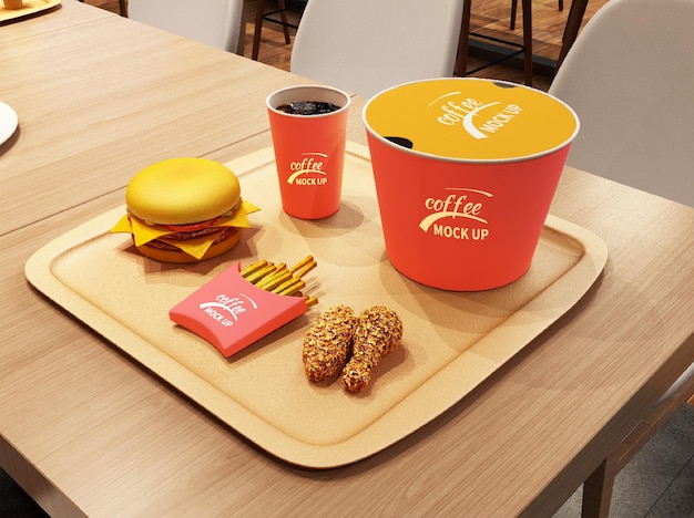 burger cup mockup