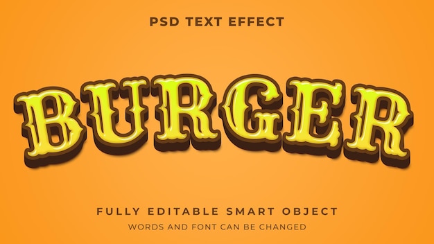 PSD burger editable text effect