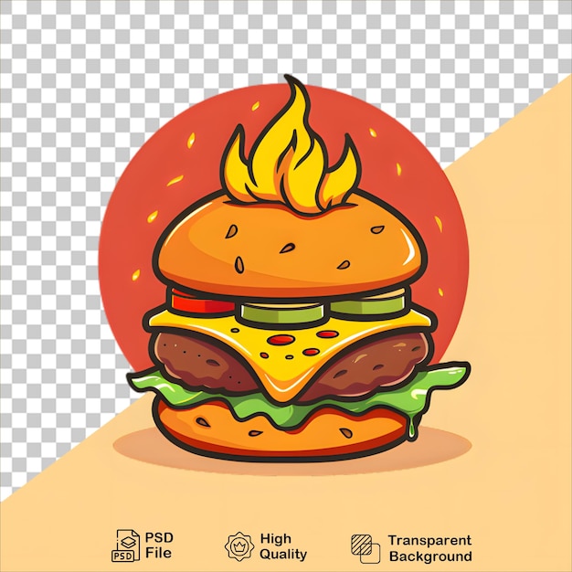 Burger on Fire Transparent Background