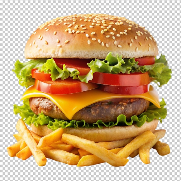 burger and French fries