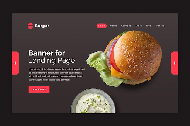 PSD burger hero banner template