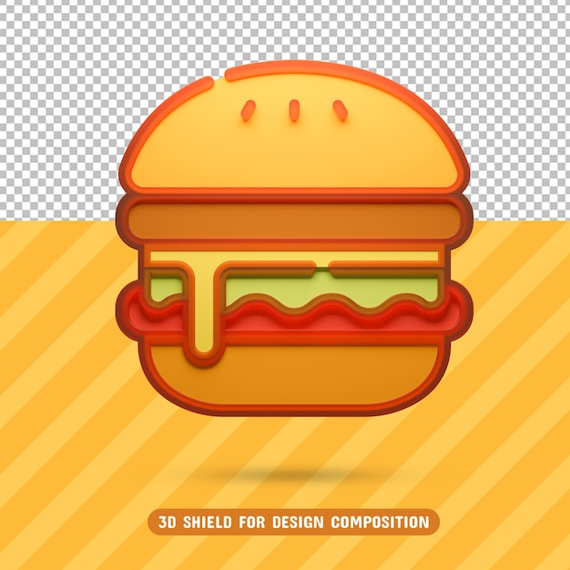 burger icon 3D