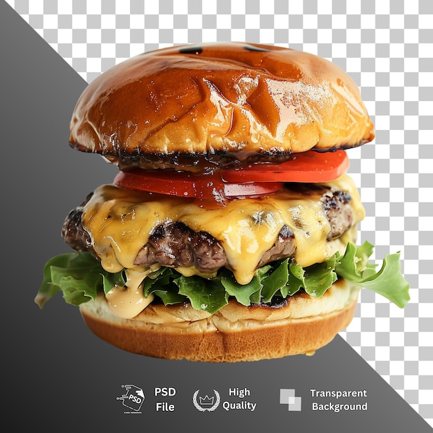 PSD burger isolated on transparent background