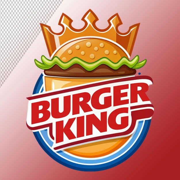 PSD burger king vector logo design burger with crown on transparent background