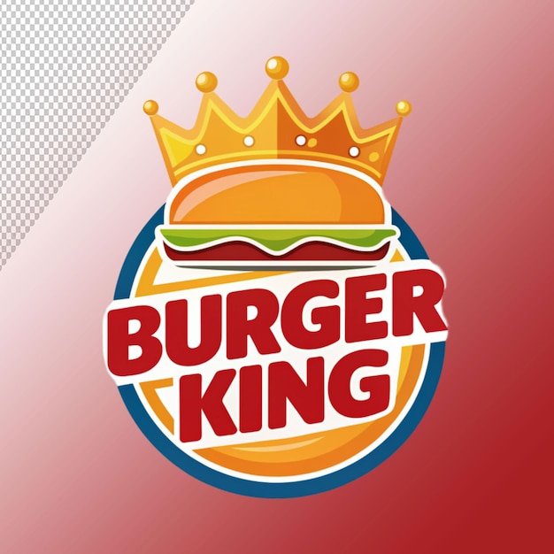 PSD burger king vector logo design burger with crown on transparent background