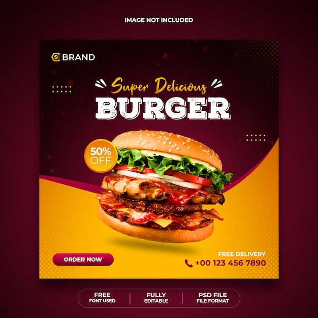 Burger restaurant banner template