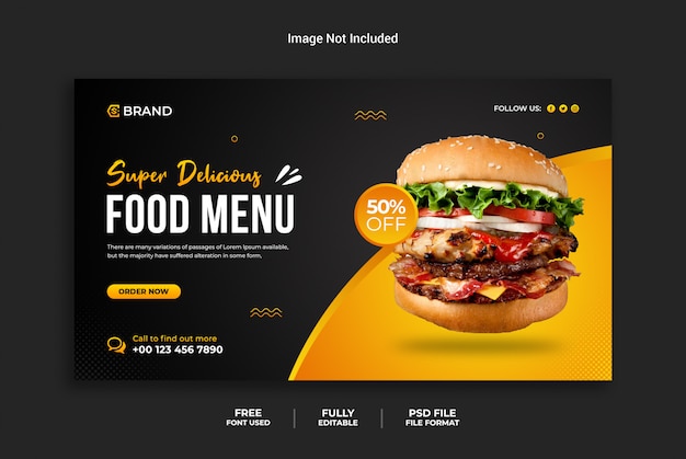 Burger restaurant banner template