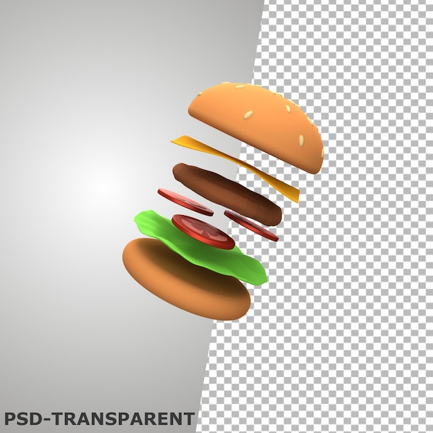 burger slice 3D icon