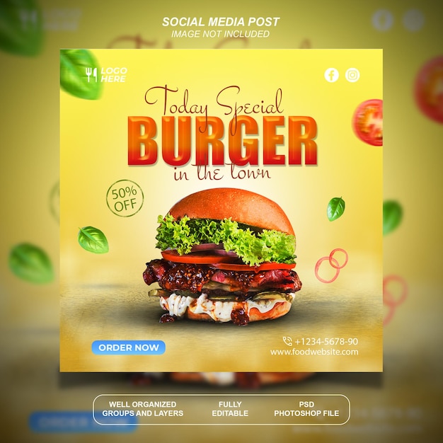 Burger social media post