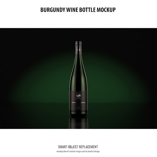 Burgundy Wine Bottle Mockup