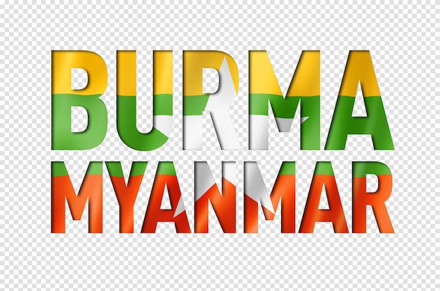 Burma Myanmar flag text font