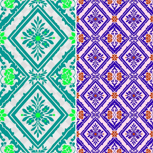 PSD burmese patterns with chinthes peacocks and lotuses with vib png traditional abstract designs