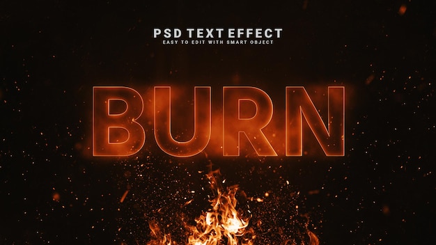 Burn text effect template