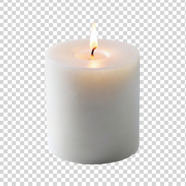 Burning candle isolated on transparent background