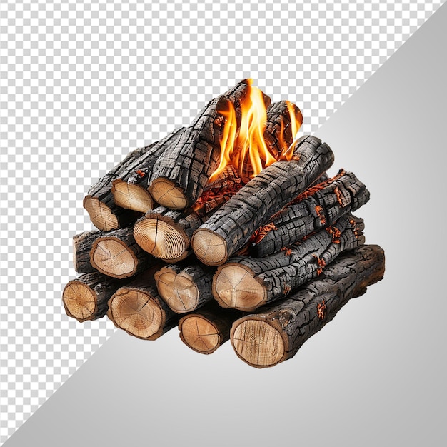 PSD burning fire logs png