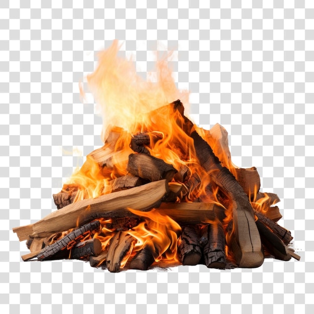 Burning firewood with bright flames