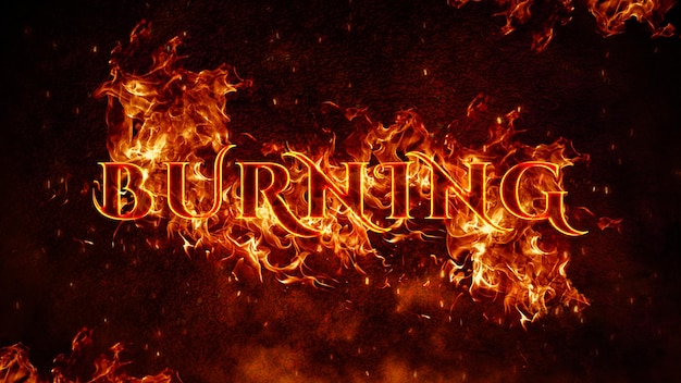 burning text effect