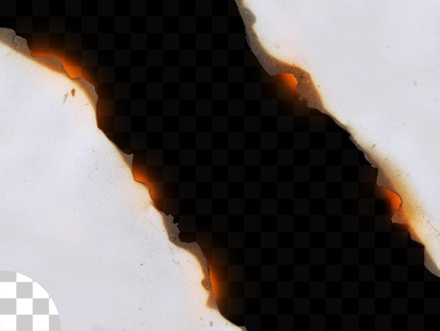 PSD burnt edge paper on transparent background