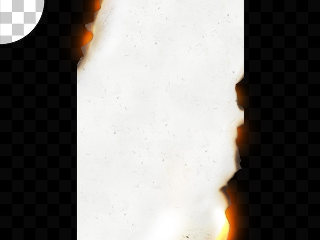 Burnt edge paper on transparent background