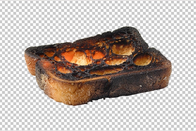 PSD burnt toast on transparent background