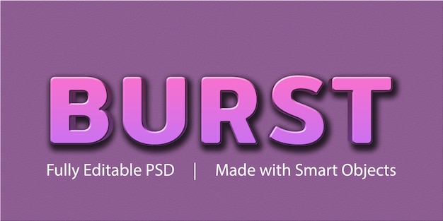 PSD burst editable text style effect