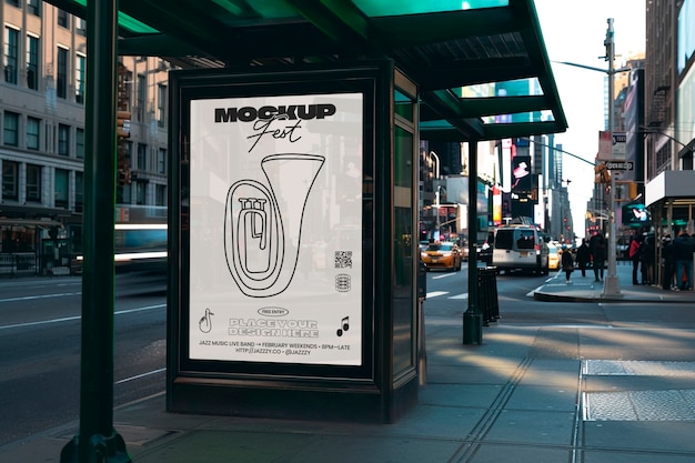 Bus shelter mockup