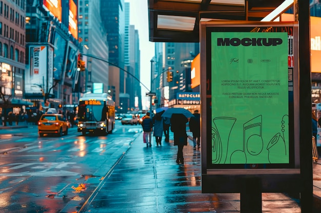 Bus shelter mockup