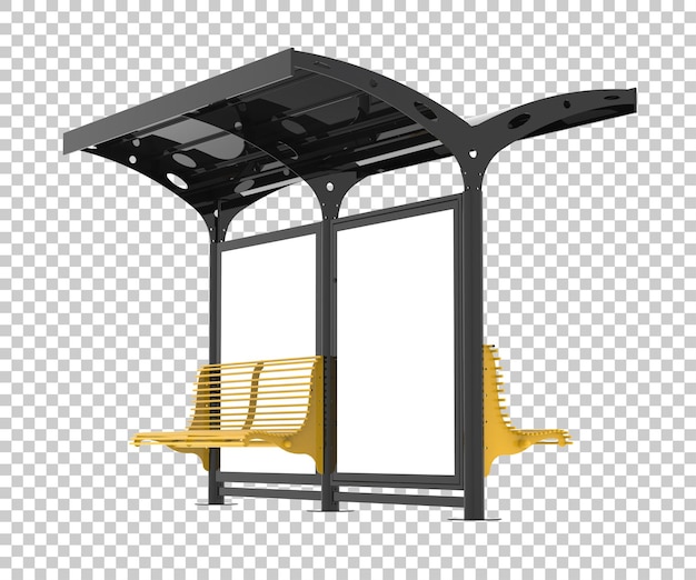 Bus station on transparent background 3d rendering illustration