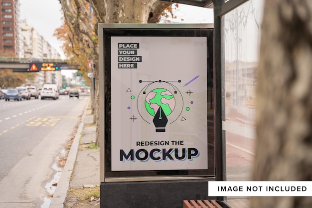 Bus stop billboard mockup