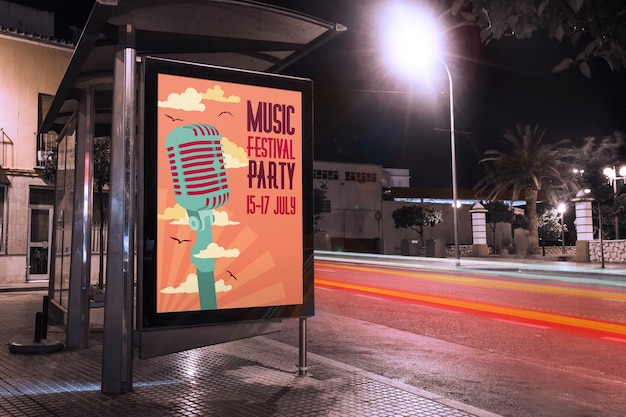 Bus stop billboard mockup