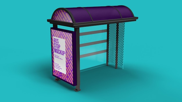 bus stop mockup design isolated