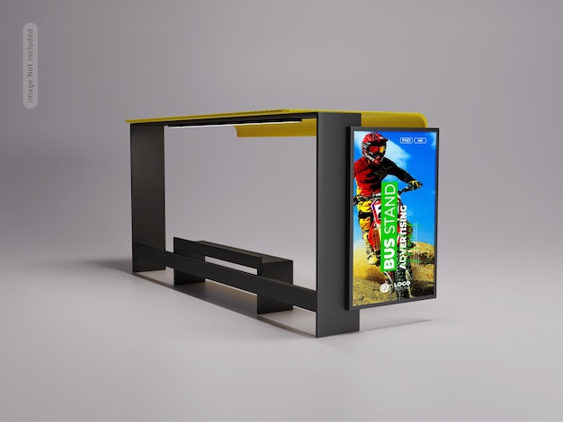 Bus stop, shelter banner mockup