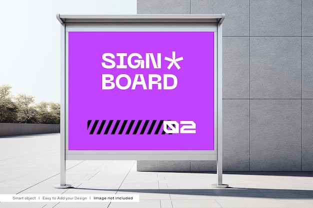 Bus stop signboard mockup