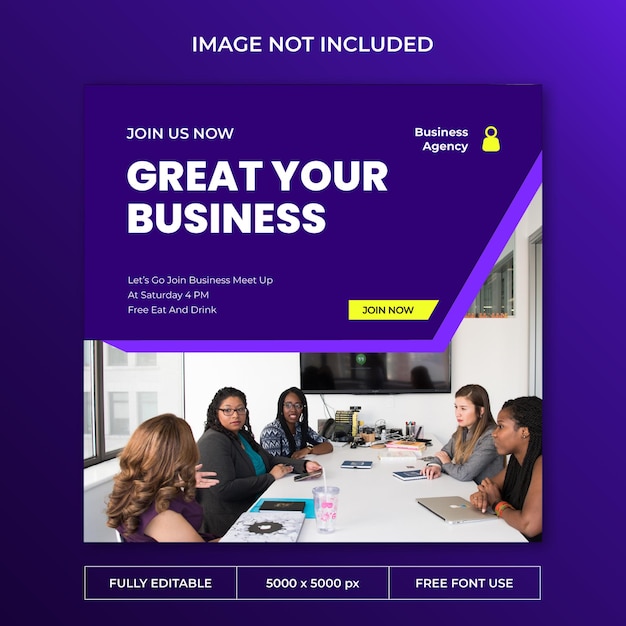 Business agency instagram post social media template