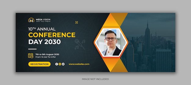 Business annual conference social media facebook cover template