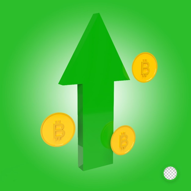 Business Bitcoin concept growth chart arrow icon