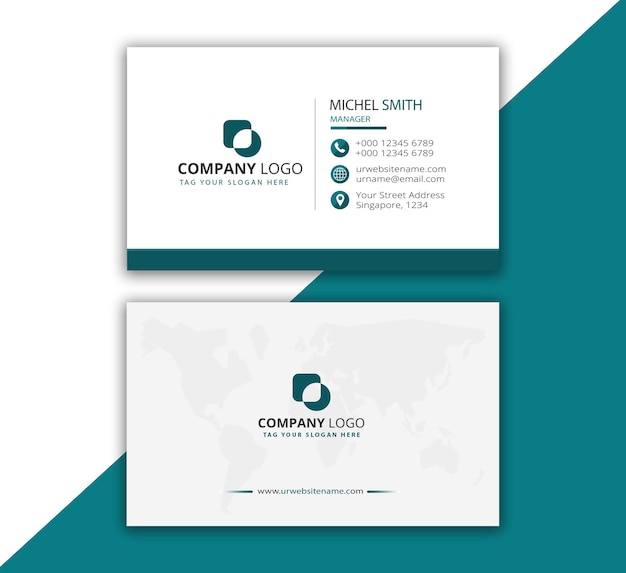 A business card for company logo that is green and white