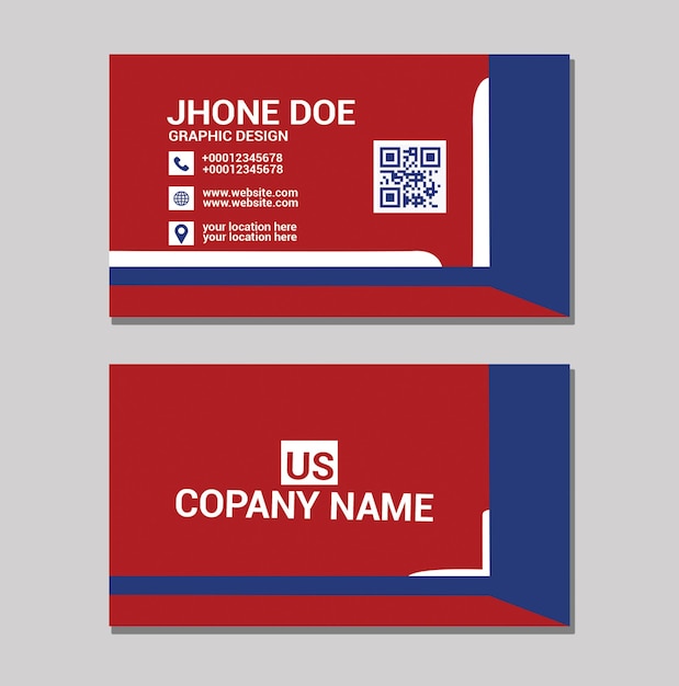 Business card Design With Red Color