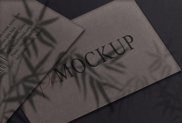 Business Card Embossed Mockup