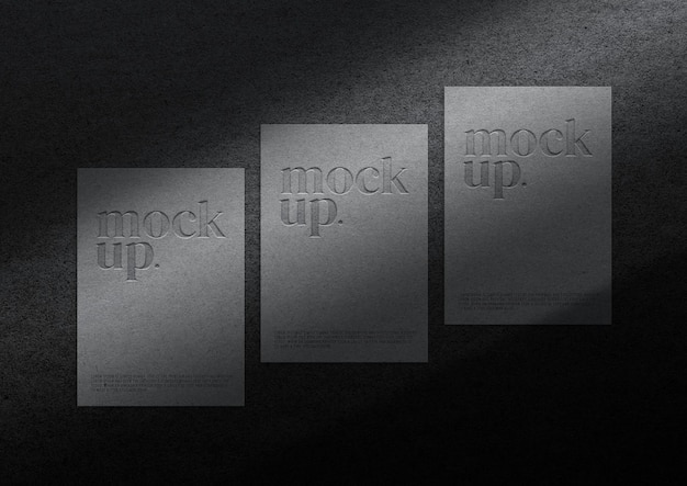 Business card embossing luxury mockup realistic