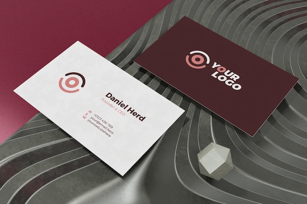 Business card mockup on 3d rendering