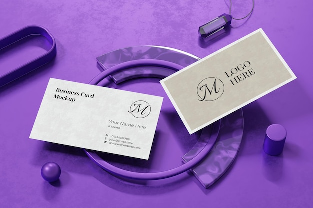 Business card mockup design in 3d rendering