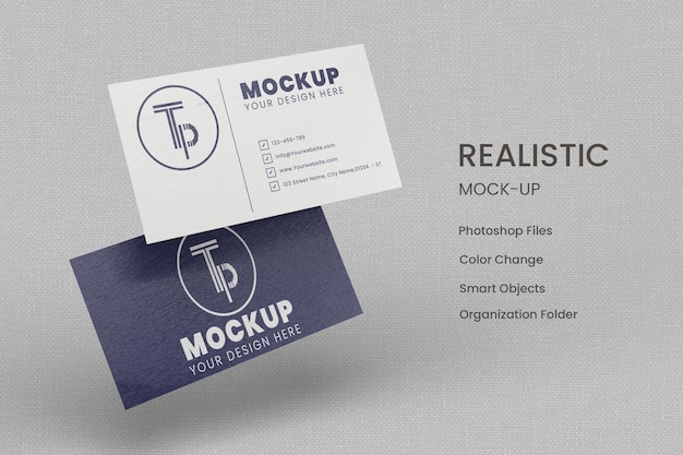 Business card mockup design isolated