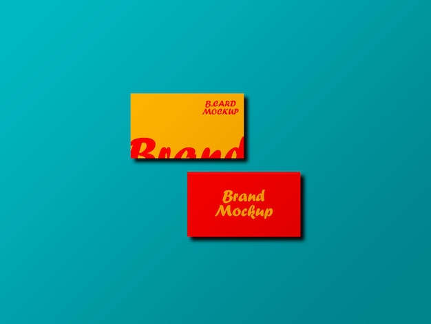 Business card mockup design with colorful