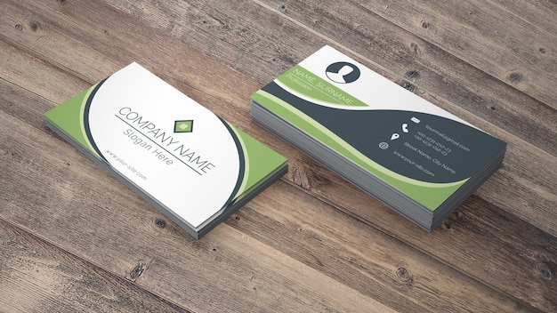 Business card mockup in eco style