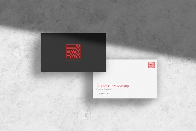 PSD business card mockup on grunge background