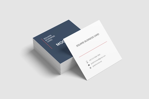 Business card mockup high angle view