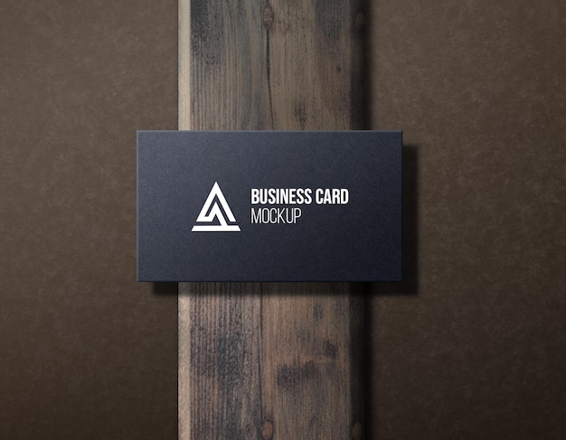 Business Card Mockup Luxury One Part with wooden background