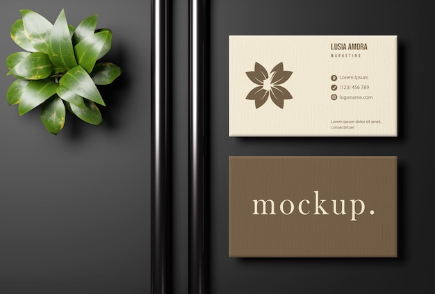 Business card mockup minimalist design template